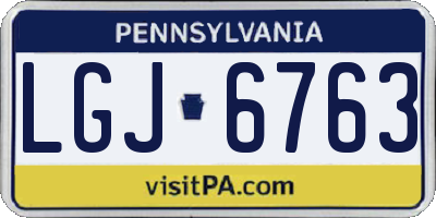 PA license plate LGJ6763
