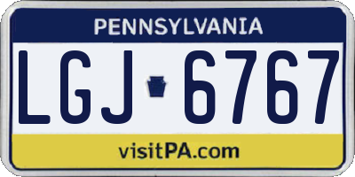 PA license plate LGJ6767
