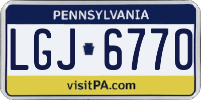 PA license plate LGJ6770