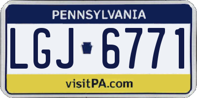 PA license plate LGJ6771