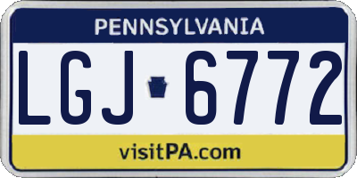 PA license plate LGJ6772