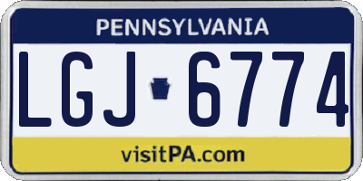 PA license plate LGJ6774