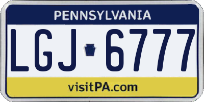 PA license plate LGJ6777