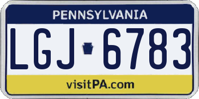 PA license plate LGJ6783
