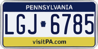 PA license plate LGJ6785