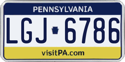 PA license plate LGJ6786