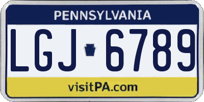 PA license plate LGJ6789