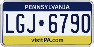 PA license plate LGJ6790