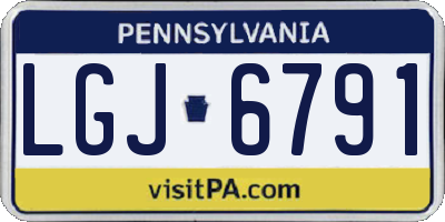 PA license plate LGJ6791