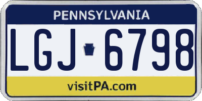 PA license plate LGJ6798