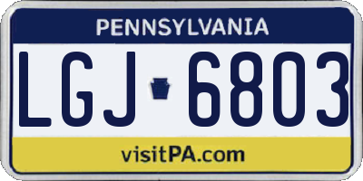 PA license plate LGJ6803