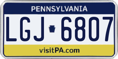 PA license plate LGJ6807