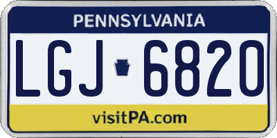 PA license plate LGJ6820