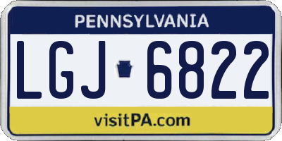 PA license plate LGJ6822