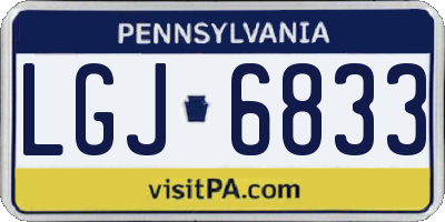PA license plate LGJ6833