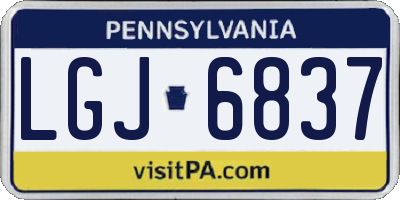 PA license plate LGJ6837