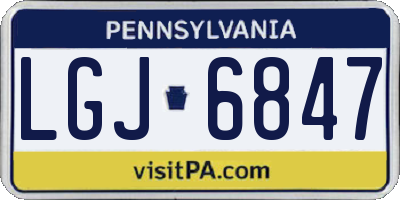 PA license plate LGJ6847