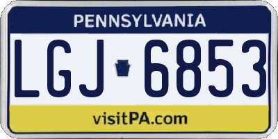 PA license plate LGJ6853