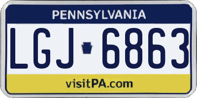 PA license plate LGJ6863