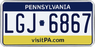 PA license plate LGJ6867