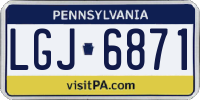 PA license plate LGJ6871