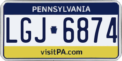 PA license plate LGJ6874
