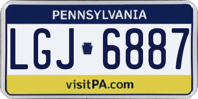 PA license plate LGJ6887