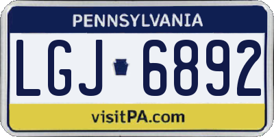 PA license plate LGJ6892