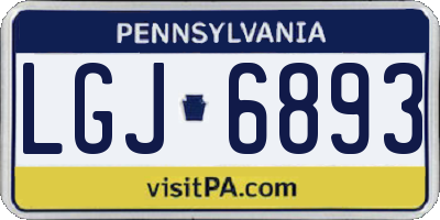 PA license plate LGJ6893