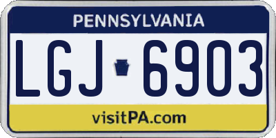 PA license plate LGJ6903