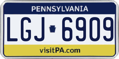 PA license plate LGJ6909