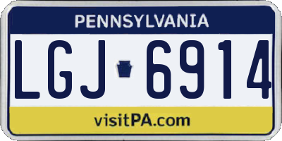 PA license plate LGJ6914