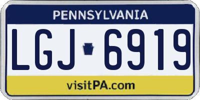 PA license plate LGJ6919