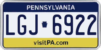 PA license plate LGJ6922