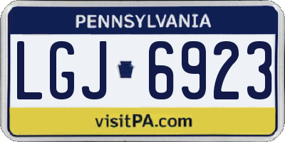 PA license plate LGJ6923