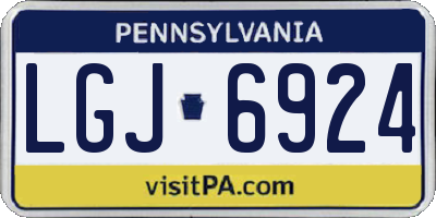 PA license plate LGJ6924