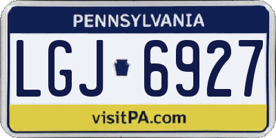 PA license plate LGJ6927
