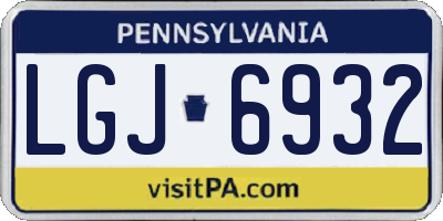PA license plate LGJ6932