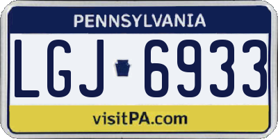 PA license plate LGJ6933