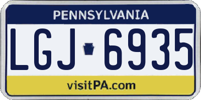PA license plate LGJ6935