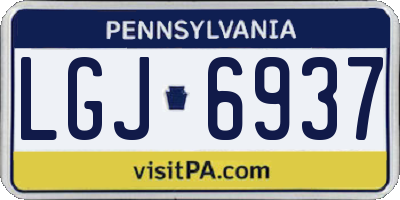 PA license plate LGJ6937