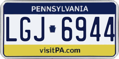 PA license plate LGJ6944