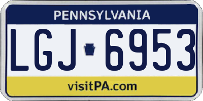 PA license plate LGJ6953