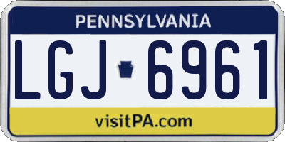 PA license plate LGJ6961
