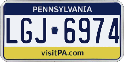 PA license plate LGJ6974