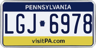 PA license plate LGJ6978