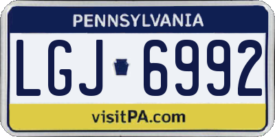 PA license plate LGJ6992