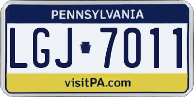 PA license plate LGJ7011