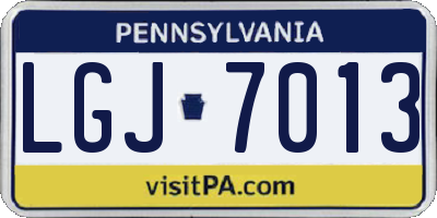 PA license plate LGJ7013
