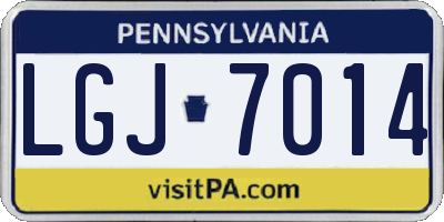 PA license plate LGJ7014